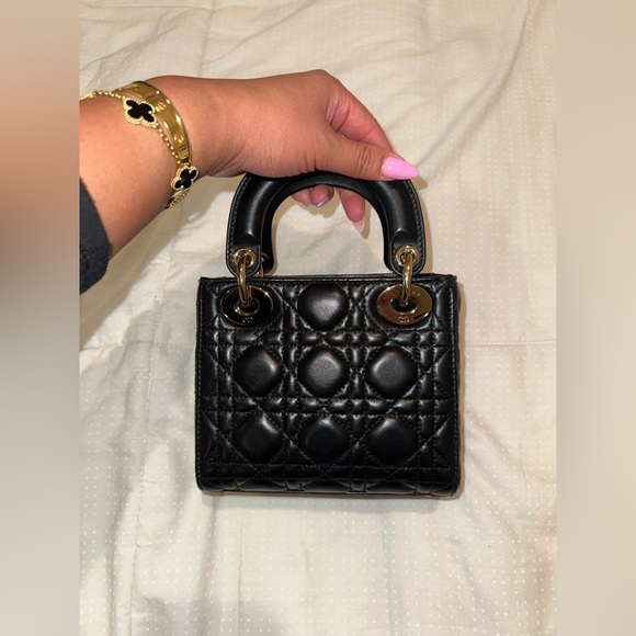 Mini Lady Dior in Black - Lambskin w/Champagne Gold Hardware - Picture 5 of 15